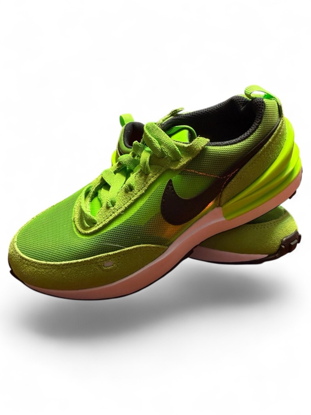 Nike Kids Size 1.5 Neon Green and Black Sneakers